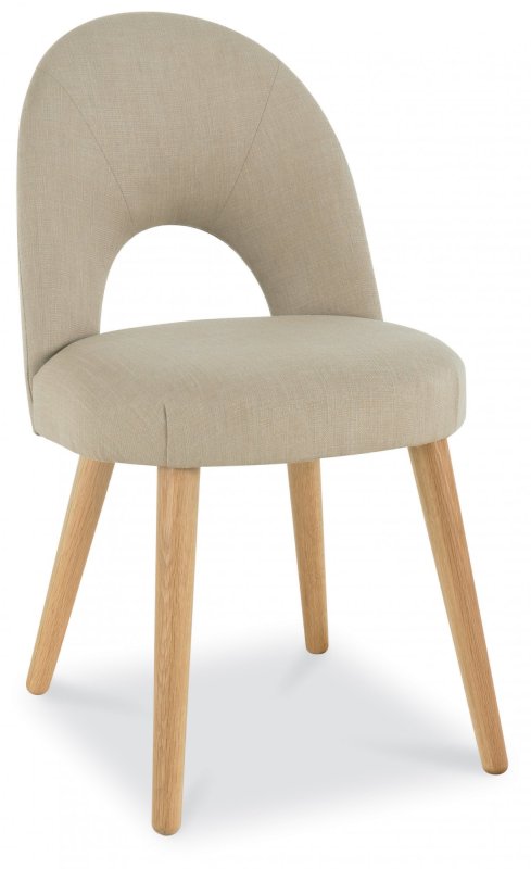 Oslo Oak Upholstered Chair - Stone Fabric (Pair) Oslo Oak Upholstered Chair - Stone Fabric (Pair)