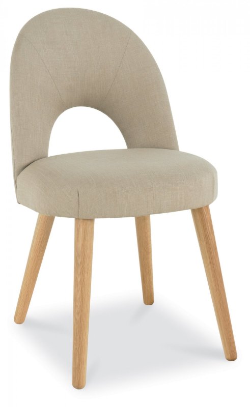 Oslo Oak Upholstered Chair - Stone Fabric (Single) Oslo Oak Upholstered Chair - Stone Fabric (Single)