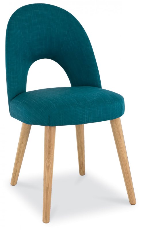 Oslo Oak Upholstered Chair - Teal Fabric (Pair) Oslo Oak Upholstered Chair - Teal Fabric (Pair)