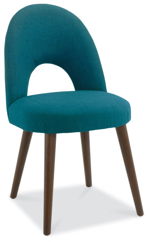 Oslo Walnut Uph Chair - Teal Fabric (Pair) Oslo Walnut Uph Chair - Teal Fabric (Pair)