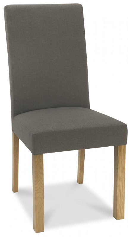 Parker Light Oak Square Back Chair - Titanium Fabric (Pair) Parker Light Oak Square Back Chair - Titanium Fabric (Pair)
