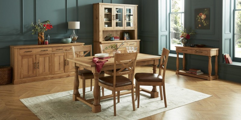 Westbury Rustic Oak Dining Set A - Table & 4 Chairs Westbury Rustic Oak Dining Set A - Table & 4 Chairs