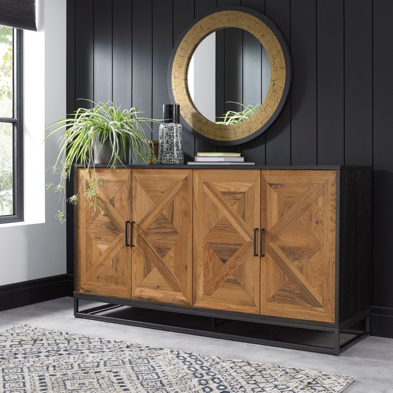 Harvey Rustic Oak & Peppercorn Wide Sideboard Harvey Rustic Oak & Peppercorn Wide Sideboard