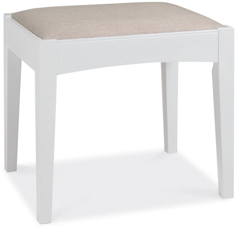 Montana White Stool - Pebble Grey Fabric Montana White Stool - Pebble Grey Fabric