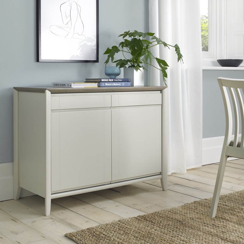 Palermo Grey Washed Oak & Soft Grey Narrow Sideboard - Grade A2 - Ref #0518 Palermo Grey Washed Oak & Soft Grey Narrow Sideboard - Grade A2 - Ref #0518