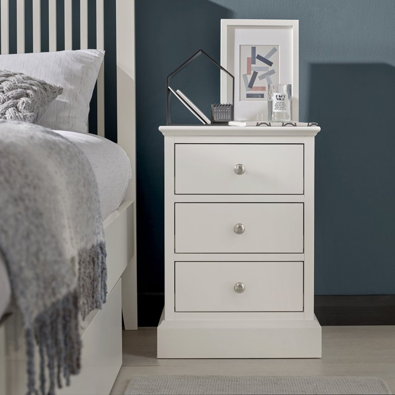 Rivendell White 3 Drawer Nightstand Rivendell White 3 Drawer Nightstand