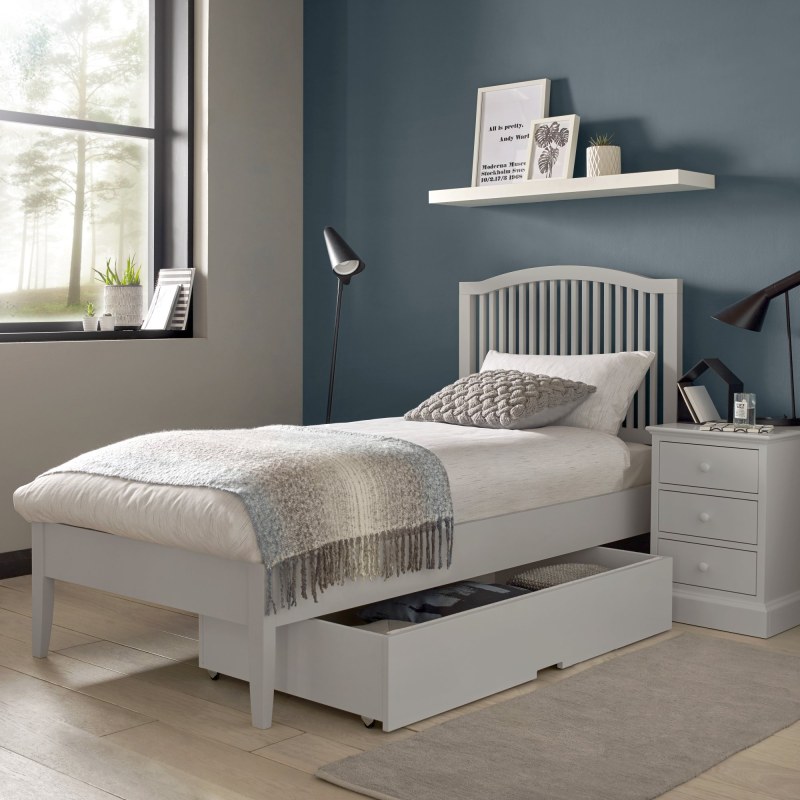 Rivendell Soft Grey Slatted Bedstead Single 90cm Rivendell Soft Grey Slatted Bedstead Single 90cm