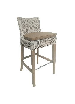 Leon Counter Stool - Palestone with Cushion & Wooden Legs Leon Counter Stool - Palestone with Cushion & Wooden Legs