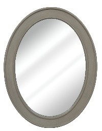 Oval Heritage Mirror - Grey With Gold Distress Oval Heritage Mirror - Grey With Gold Distress