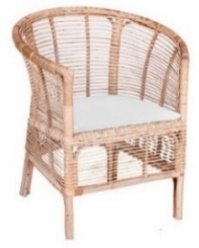 Vanilla Dining Chair - Natural with White Cushion Vanilla Dining Chair - Natural with White Cushion