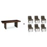 Akita Walnut Dining Set A - Table & 6 Chairs