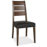 Akita Walnut Slatted Chair - Brown Faux Leather (Single)