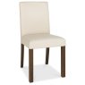 Akita Walnut Uph Chair - Ivory Faux Leather (Single)