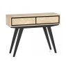 Brunel Chalk Oak & Gunmetal Console Table With Drawers