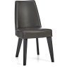 Brunel Gunmetal Upholstered Fixed Chair - Grey Bonded Leather (Pair)
