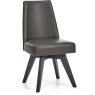 Brunel Gunmetal Upholstered Swivel Chair - Grey Bonded Leather (Pair)