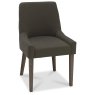 Ella Dark Oak Scoop Back Chair - Black Gold Fabric (Pair) Ella Dark Oak Scoop Back Chair - Black Gold Fabric (Pair)