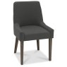Ella Dark Oak Scoop Back Chair - Cold Steel Fabric (Pair) Ella Dark Oak Scoop Back Chair - Cold Steel Fabric (Pair)