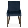 Ella Dark Oak Scoop Back Chair - Dark Blue Velvet Fabric (Pair) Ella Dark Oak Scoop Back Chair - Dark Blue Velvet Fabric (Pair)