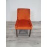 Ella Dark Oak Scoop Back Chair - Harvest Pumpkin Velvet Fabric (Single) - Grade A2 - Ref #0184 Ella Dark Oak Scoop Back Chair - Harvest Pumpkin Velvet Fabric (Single) - Grade A2 - Ref #0184