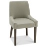 Ella Dark Oak Scoop Back Chair - Silver Grey Fabric (Pair)