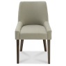 Ella Dark Oak Scoop Back Chair - Silver Grey Fabric (Pair) Ella Dark Oak Scoop Back Chair - Silver Grey Fabric (Pair)