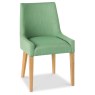 Ella Light Oak Scoop Back Chair - Aqua Fabric (Pair)