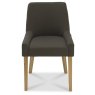 Ella Light Oak Scoop Back Chair - Black Gold Fabric (Pair) Ella Light Oak Scoop Back Chair - Black Gold Fabric (Pair)
