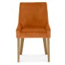 Ella Light Oak Scoop Back Chair - Harvest Pumpkin Velvet Fabric (Pair) Ella Light Oak Scoop Back Chair - Harvest Pumpkin Velvet Fabric (Pair)