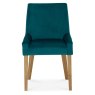Ella Light Oak Scoop Back Chair - Sea Green Velvet Fabric (Pair) Ella Light Oak Scoop Back Chair - Sea Green Velvet Fabric (Pair)