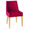 Ella Oak Scoop Back Chair - Red Fabric (Single)