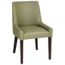 Ella Walnut Scoop Back Chair - Olive Grey Bonded Leather (Single)