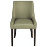Ella Walnut Scoop Back Chair - Olive Grey Bonded Leather (Single) Ella Walnut Scoop Back Chair - Olive Grey Bonded Leather (Single)