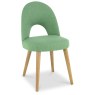 Oslo Oak Upholstered Chair - Aqua Fabric (Pair)
