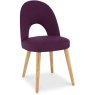 Oslo Oak Upholstered Chair - Plum Fabric (Single)