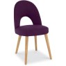 Oslo Oak Upholstered Chair - Plum Fabric (Single) - Grade A2 - Ref #0183