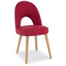 Oslo Oak Upholstered Chair - Red Fabric (Pair)