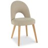 Oslo Oak Upholstered Chair - Stone Fabric (Pair)