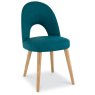 Oslo Oak Upholstered Chair - Teal Fabric (Pair)