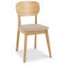 Oslo Oak Veneered Back Chair-Stone Fabric (Single) Oslo Oak Veneered Back Chair-Stone Fabric (Single)