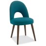 Oslo Walnut Uph Chair - Teal Fabric (Pair)
