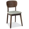 Oslo Walnut Veneered Back Chair - Linen Colour Fabric (Pair)