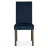 Parker Dark Oak Square Back Chair - Dark Blue Velvet Fabric (Pair) Parker Dark Oak Square Back Chair - Dark Blue Velvet Fabric (Pair)