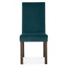 Parker Dark Oak Square Back Chair - Sea Green Velvet Fabric (Pair) Parker Dark Oak Square Back Chair - Sea Green Velvet Fabric (Pair)