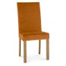Parker Light Oak Square Back Chair - Harvest Pumpkin Velvet Fabric (Pair)