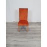 Parker Light Oak Square Back Chair - Harvest Pumpkin Velvet Fabric (Single) - Grade A1 - Ref #0130 Parker Light Oak Square Back Chair - Harvest Pumpkin Velvet Fabric (Single) - Grade A1 - Ref #0130