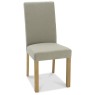 Parker Light Oak Square Back Chair - Silver Grey Fabric (Pair)
