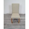 Parker Light Oak Square Back Chair - Silver Grey Fabric (Single) - Grade A2 - Ref #0101 Parker Light Oak Square Back Chair - Silver Grey Fabric (Single) - Grade A2 - Ref #0101