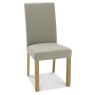Parker Light Oak Square Back Chair - Silver Grey Fabric (Single) - Grade A2 - Ref #0101
