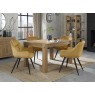 Turin Light Oak 4-6 Seater Table & 4 Oxford Mustard Velvet Chairs